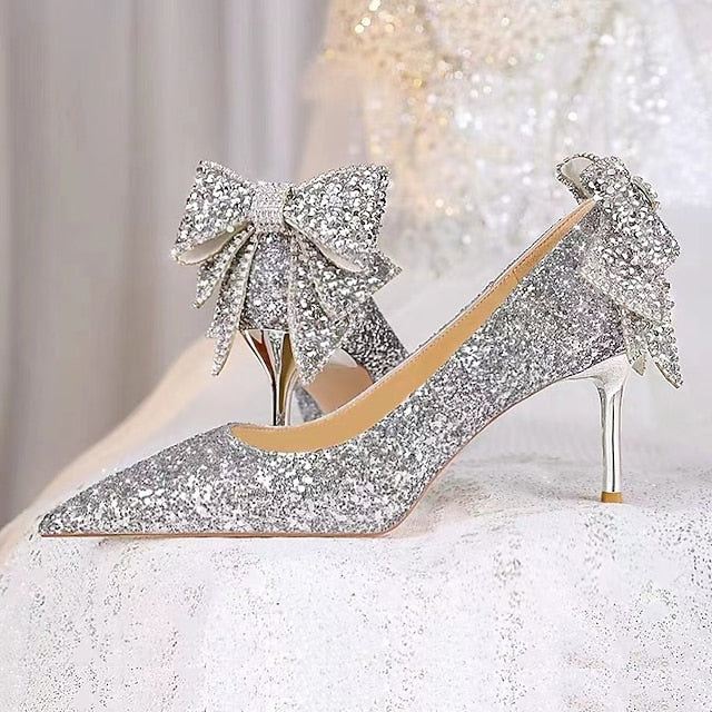 Bride Closed Wedding Pointed Shoes Bridesmaid for Toe Women FashionChic