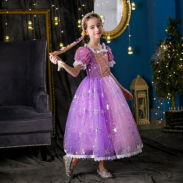 Cloak Princess Dress Cosplay Flower Girl Rapunzel FashionChic