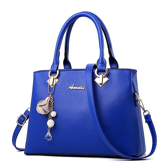 White Faux Handbag Gold Women's with Elegant Leather FashionChic