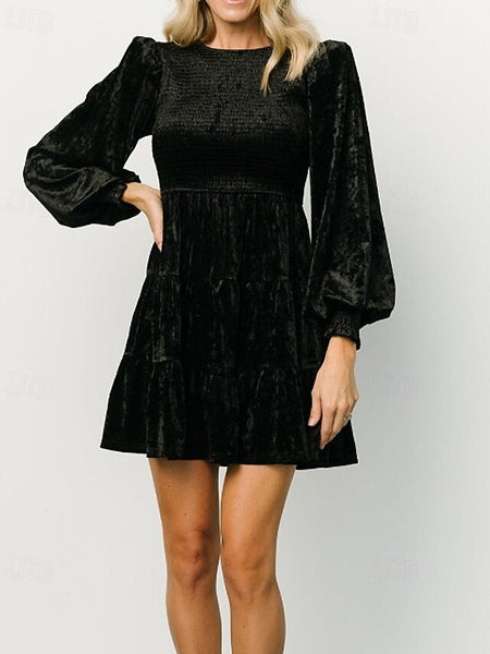 Women's Mini Dress Christmas Dress Velvet Dress Cocktail