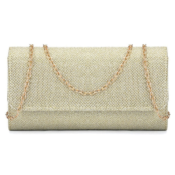 – Glitter Evening Silver Women's Clutch Purse Elegant FashionChic