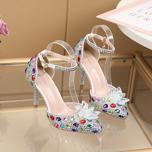 Women's High Heel – Purple Rhinestone Sandals Elegant FashionChic