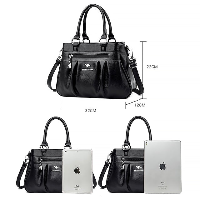 PU Women's Leather Daily Handbag Holiday Boston Bag Zipper FashionChic