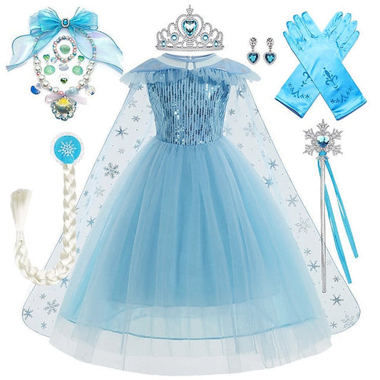 Party Theme Flower Frozen Elsa Dress Girl Princess Fairytale FashionChic
