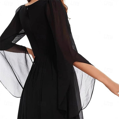 Elegant Simple the V Neck A-Line Bride Mother Dress of Floor FashionChic