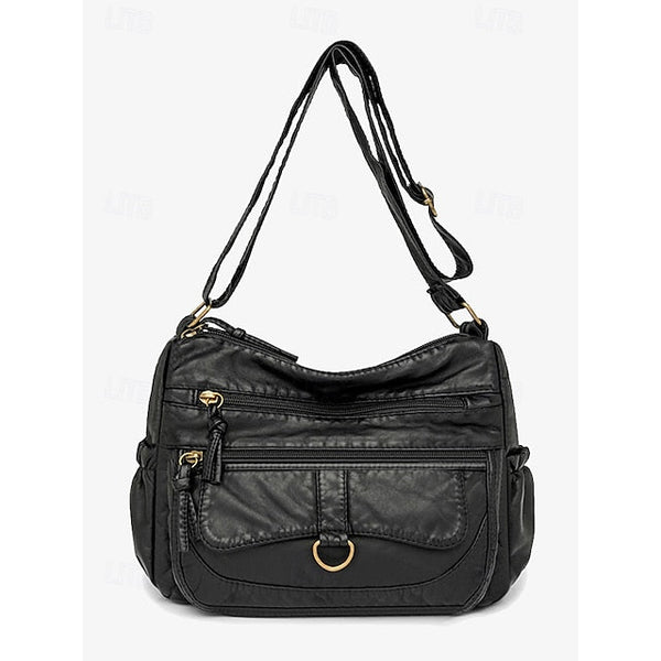 Crossbody Brown Vintage Women's Faux Bag with Leather FashionChic