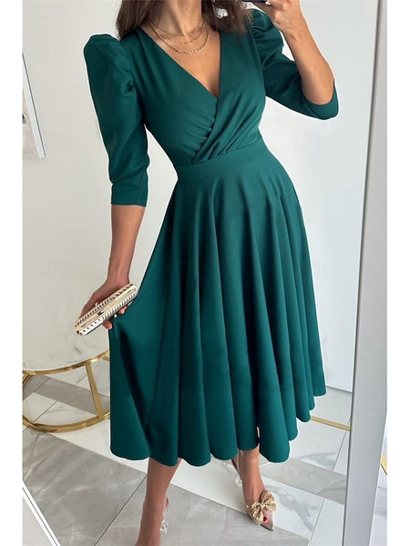 Women's Midi Dress Wrap Dress A Line Dress Casual Daily