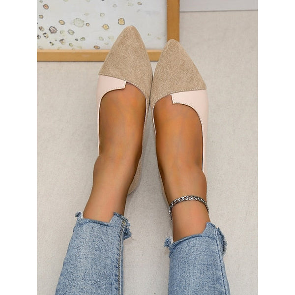 – Elegant Two-Tone Toe Flats Slip-On Women's Pointed FashionChic
