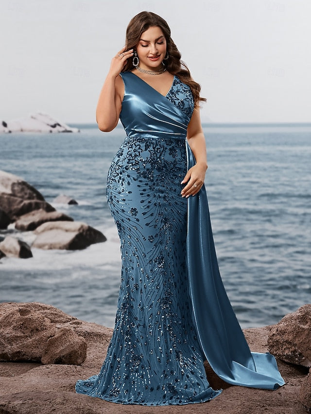 Gown Long / Trumpet Mermaid Formal Wear Dress Evening Sparkle FashionChic