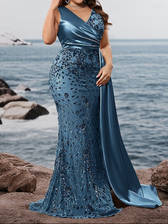 Gown / Mermaid Formal Evening Trumpet Dress Sparkle Long Wear FashionChic