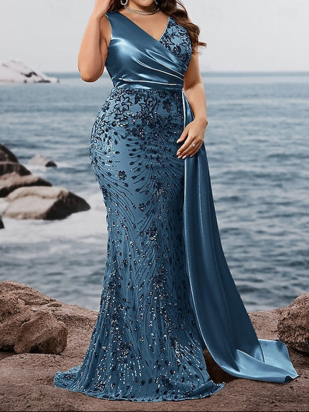 Gown / Mermaid Formal Evening Trumpet Dress Sparkle Long Wear FashionChic