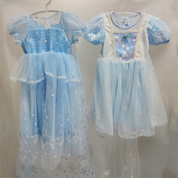 Princess Flower Elsa Cosplay Cloak Girl Frozen Dress FashionChic