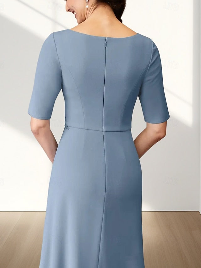 Wedding Crew Guest A-Line Dress Bride Neck Elegant the Mother of FashionChic