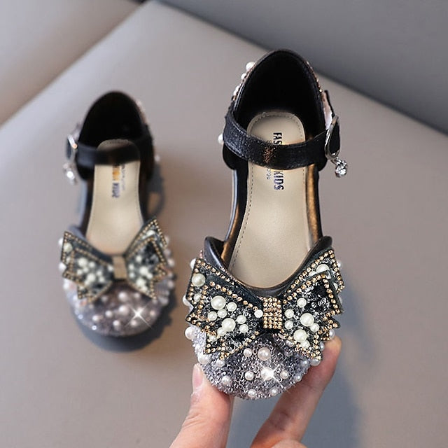 Girls' Glitters Lolita Dress Shoes Rubber Flats Daily PU FashionChic