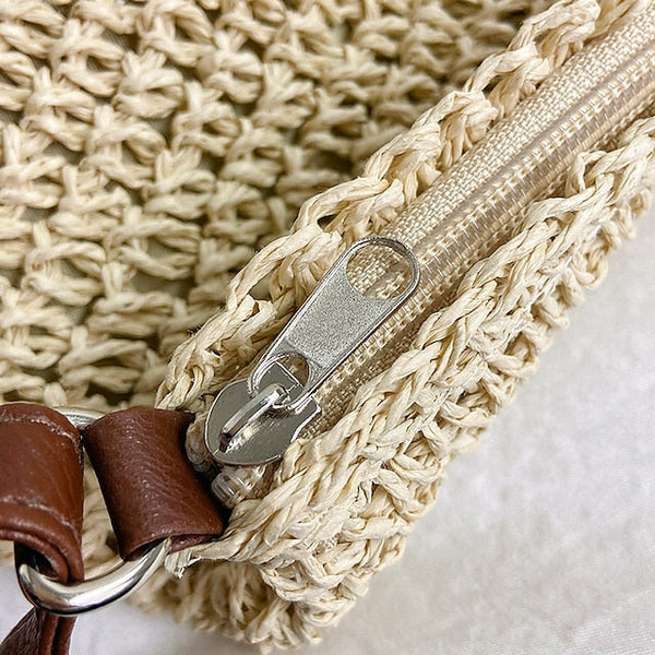Summer Crossbody Woven Women's – Boho Natural Bag Straw FashionChic