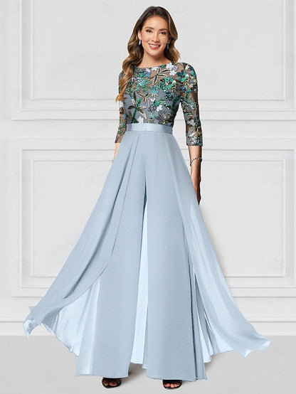 Wedding Jumpsuit the Mother Formal Floral of Bride Embroidered FashionChic