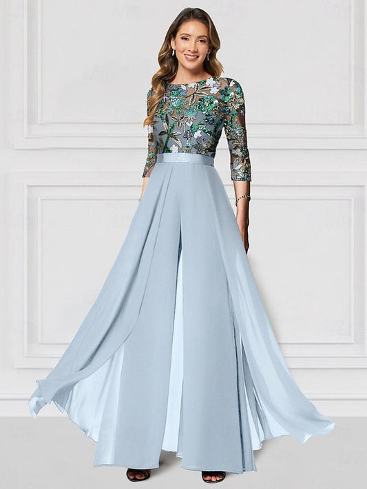 Wedding Jumpsuit the Mother Formal Floral of Bride Embroidered FashionChic