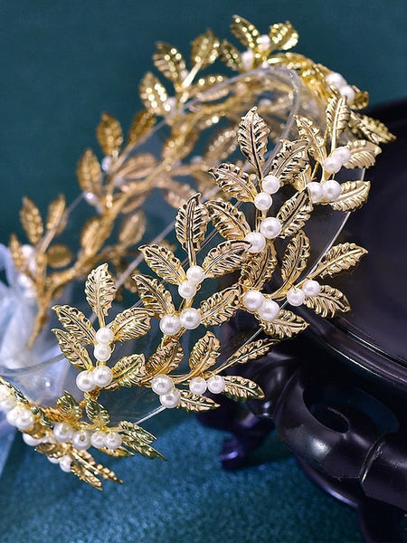 Gold Belt with Pearl Bridal Elegant – Leaf Accents FashionChic