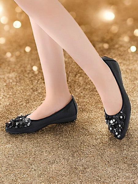 Women's – Floral Embellished Comfortable Foldable Flats FashionChic