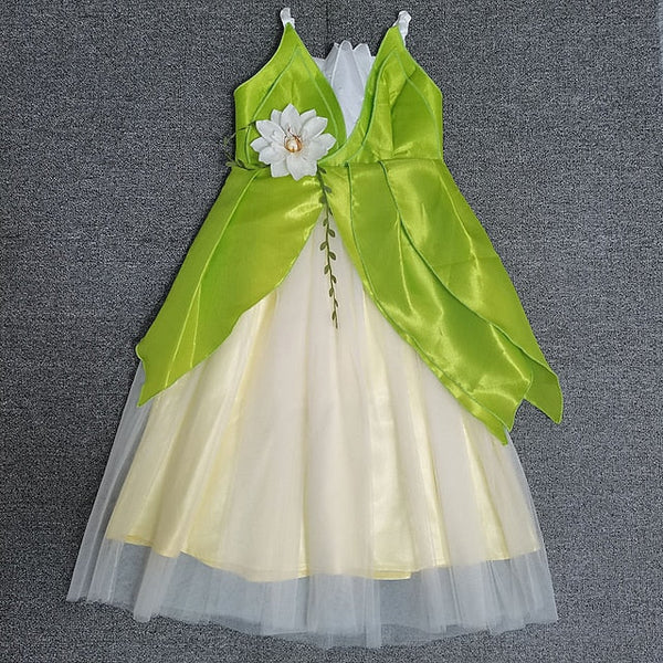 Flower Bell Princess Tinker Fairytale Theme Tiana Girl Dress FashionChic