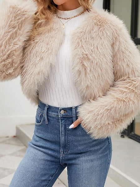 Women's Comfortable Coat Faux Winter Fur Furs Warm FashionChic