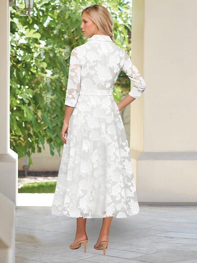 Shirt the Elegant A-Line Floral Dress Bride Mother Lace of FashionChic