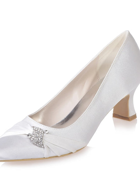 Kitten Women's Bow Blue with Rhinestone Royal Satin Heels FashionChic