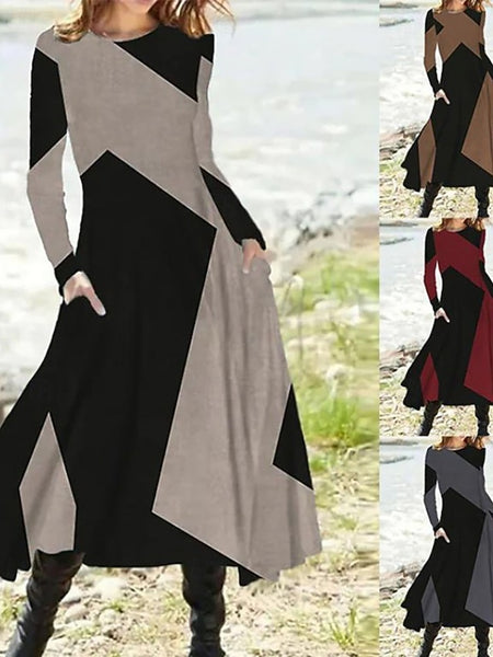 Women's Midi Dress Print Dress Vintage Fashion Modern Daily