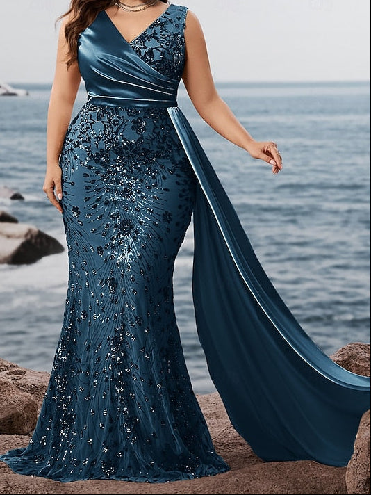 Gown / Mermaid Formal Evening Trumpet Dress Sparkle Long Wear FashionChic