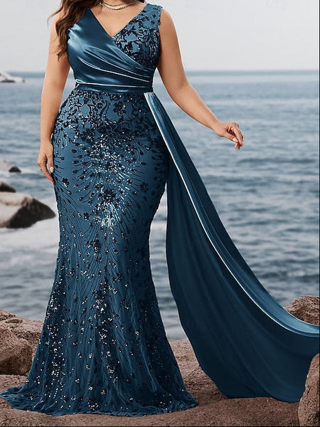 Gown / Mermaid Formal Evening Trumpet Dress Sparkle Long Wear FashionChic