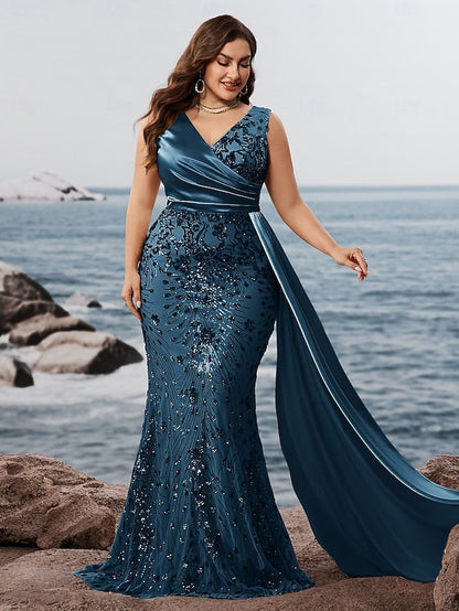 Gown Long / Trumpet Mermaid Formal Wear Dress Evening Sparkle FashionChic
