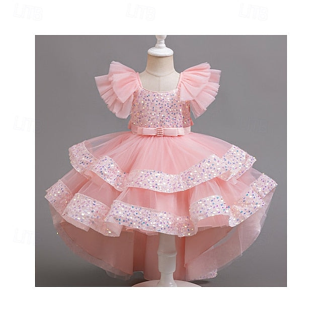 Girls' Wedding Sleeveless Dress Kids Party Special Sequin FashionChic