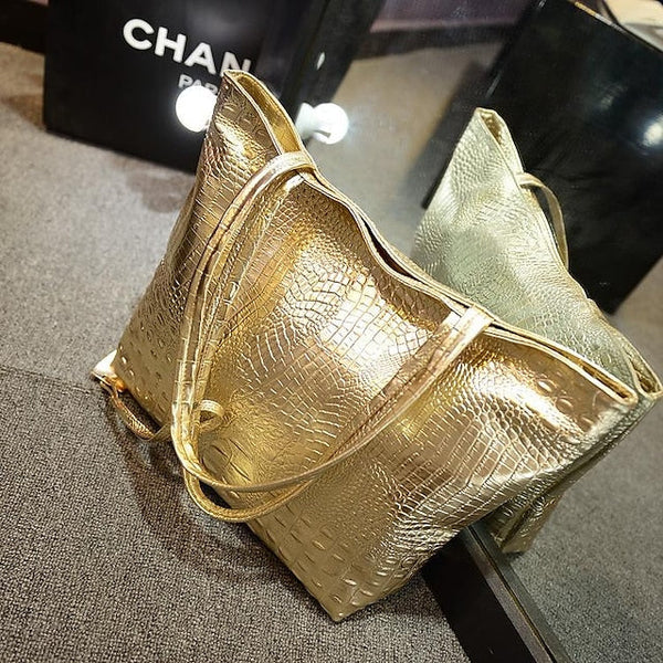 Shoulder Leather Tote Women's Nylon PU Bag Outdoor FashionChic