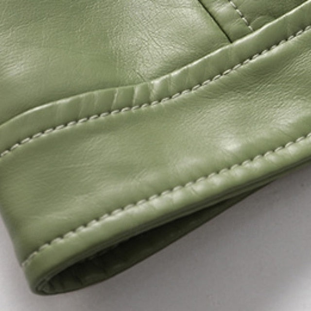 Pocket Jacket Zipper Comfortable Faux Leather Women's FashionChic