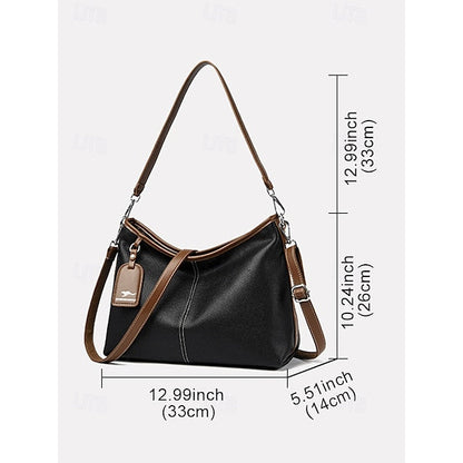 Bag Brown Hobo Leather Faux with Accents Green FashionChic