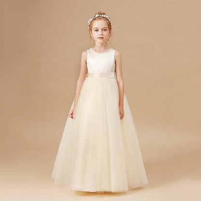 Girls' Girl Solid Kids Flower Dress Party Color FashionChic