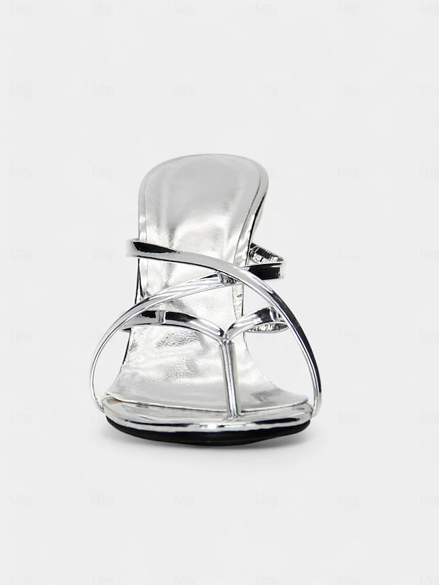 - Gold Sandals Unique Heel Design Flat with Metallic Sculpted FashionChic