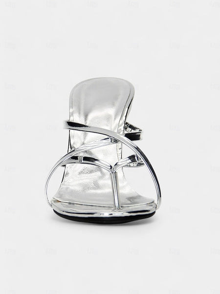 - Gold Sandals Unique Heel Design Flat with Metallic Sculpted FashionChic