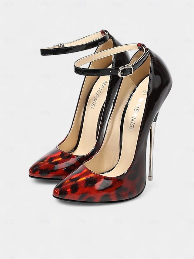 Patent Sexy Red Leopard Print Pumps – Women's Stiletto FashionChic