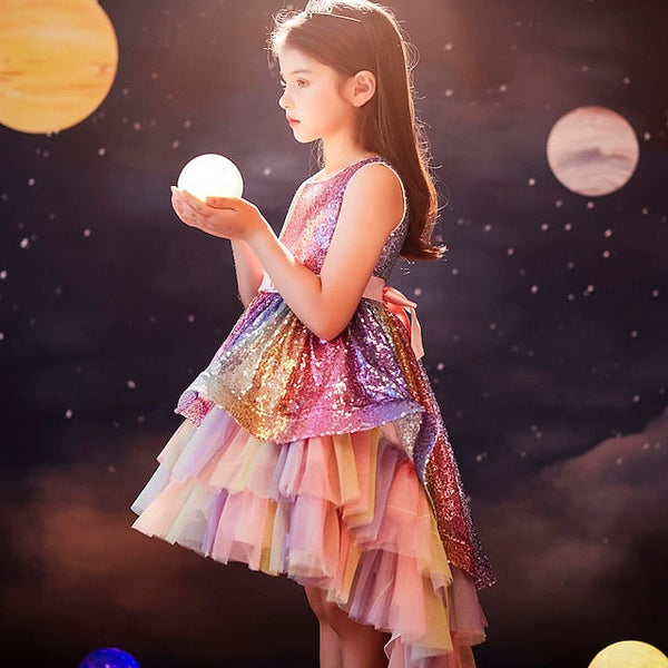 Party Girls' Kids Sleeveless Sequin Dress Wedding colour FashionChic