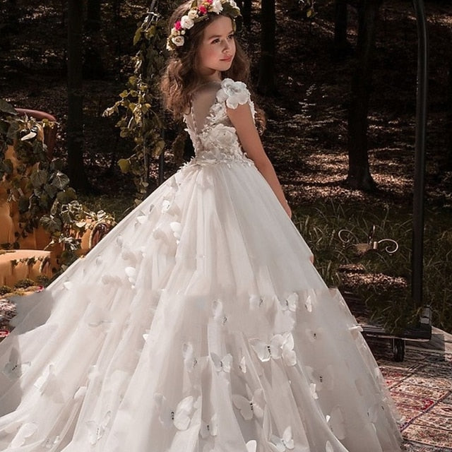 Solid Communion Kids First Girls' Flower Girl Dress FashionChic