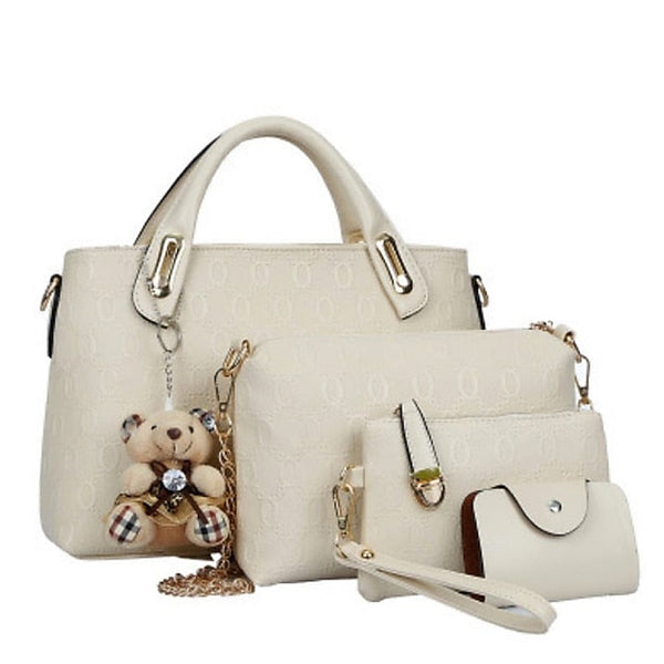 4 Bag Leather Purse PU Women's Pieces Set FashionChic