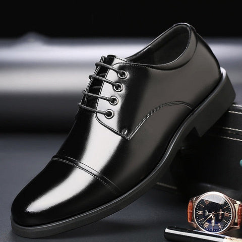 Leather with Shoes Lace-Up Black Patent Oxford Dress Men's FashionChic