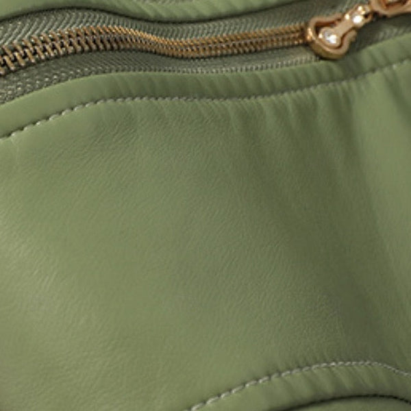 Pocket Jacket Zipper Comfortable Faux Leather Women's FashionChic