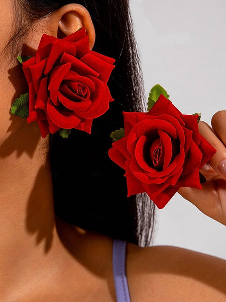 Earrings Flower Statement - Floral Oversized Women's Drop FashionChic