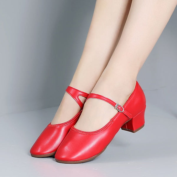 Dance Jane Low Women's Gold Mary with Shoes Heel Buckle FashionChic