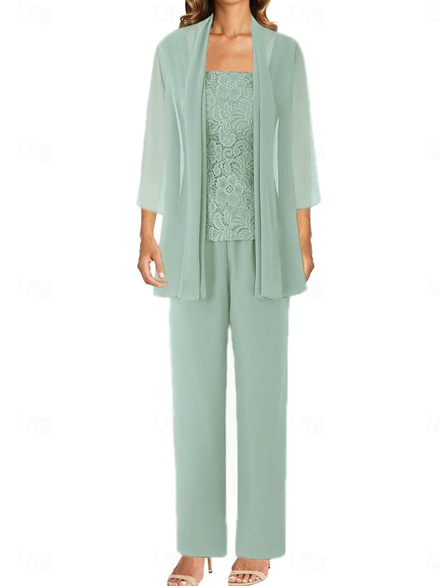 the Wedding of Elegant Simple Pantsuit Mother Bride Dress Guest FashionChic