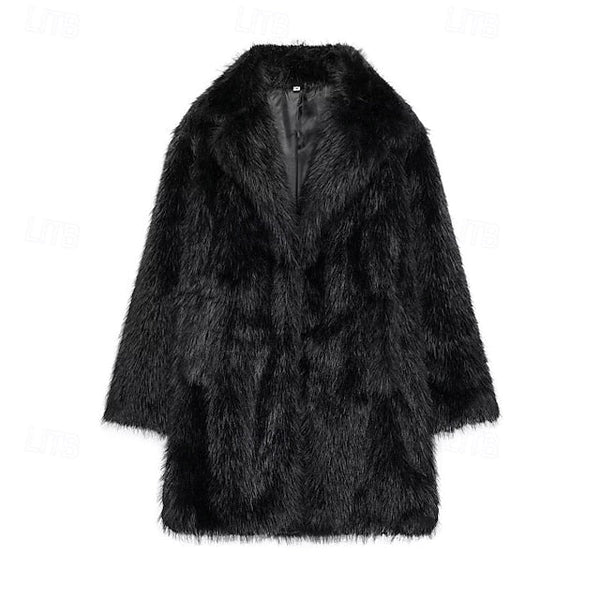 Comfortable Warm Women's Fur Pocket Coat Faux Furs FashionChic
