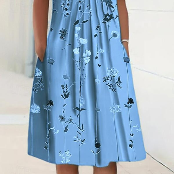 Women's Midi Dress Casual Dress Shift Dress Floral Ruched