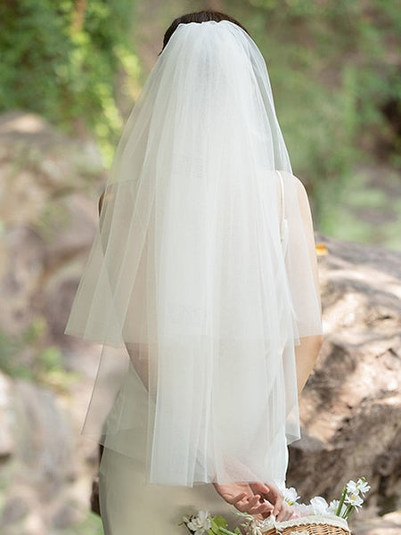 Veil Elegant Soft – Two-Layer Classic Bridal with Tulle FashionChic